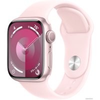 Умные часы Apple Watch Series 9 41 мм (алюминиевый корпус, розовый/розовый, спортивный силиконовый ремешок S/M)