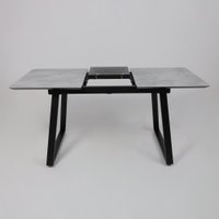 Кухонный стол Lepremo AV 1208 HPL+МДФ раздвижной 1200-1600x800 (мрамор марквина синий/черный)