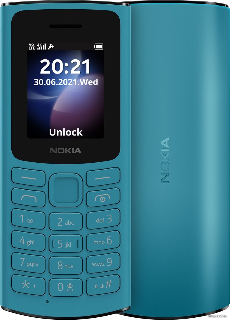 Кнопочный телефон Nokia 105 4G Dual SIM (бирюзовый)