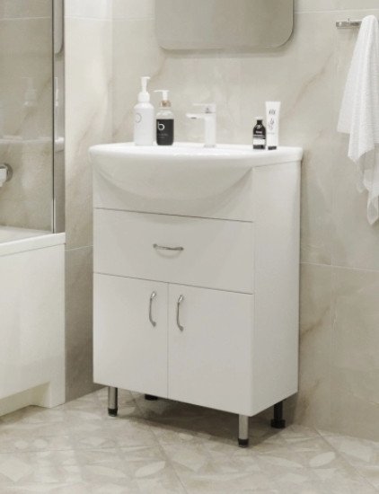 

Mixline Тумба с умывальником Мистраль-60 555210 + Уют 60