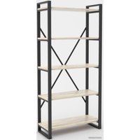 Стеллаж Hype Mebel Стандарт-2 50x200 (черный/древесина белая)