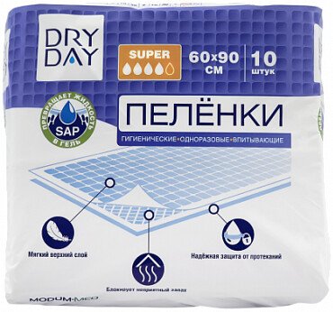 

Пеленки Modum Dry Day Super 60x90 (10 шт)