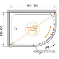 Душевой уголок Cezares Anima-W-RH-1-120/90-C-Cr