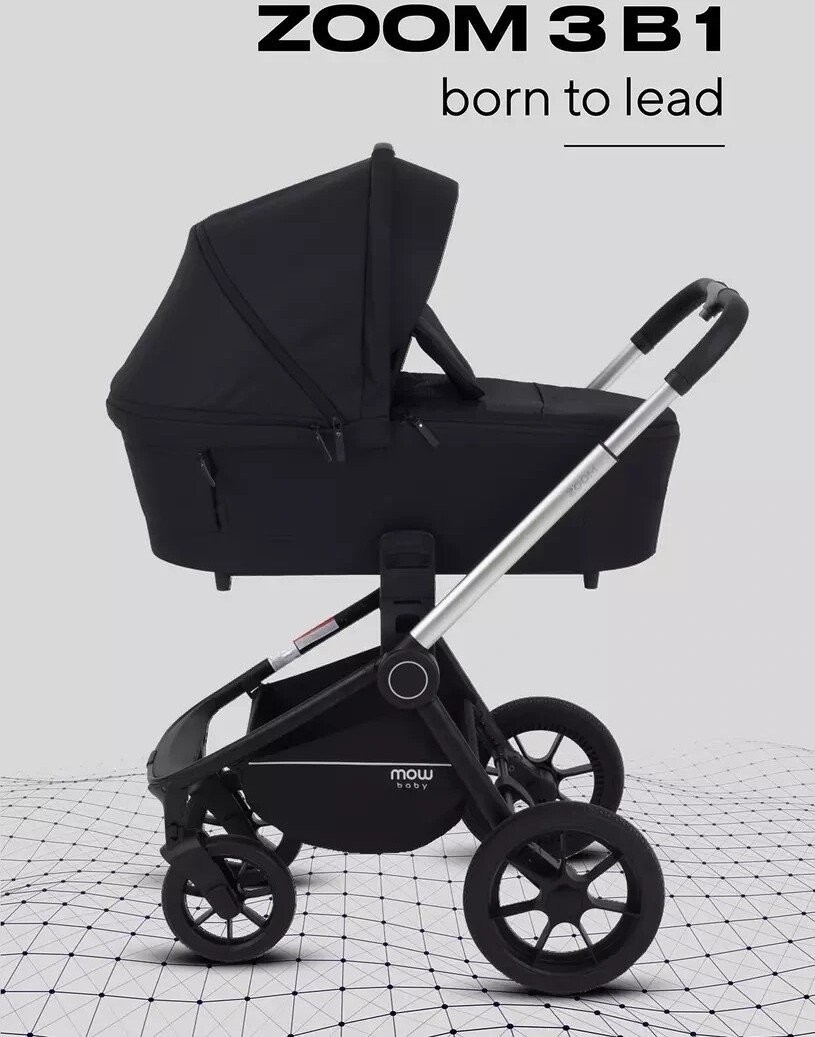Универсальная коляска MOWbaby Zoom PU RA087 (3 в 1, silver black)