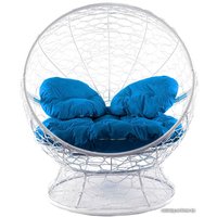 Кресло M-Group Апельсин 11520110 (белый ротанг/синяя подушка)