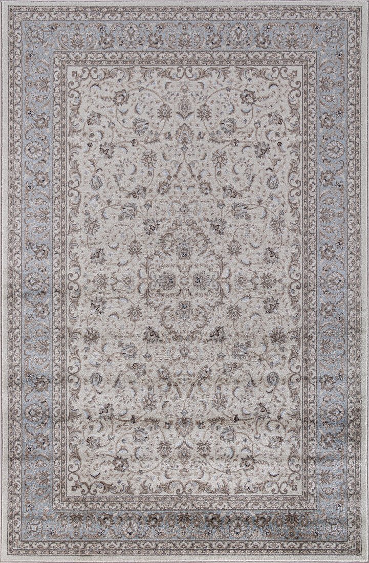 Ковер для жилой комнаты Merinos Valencia Deluxe F014-STAN-CREAM-L.BLUE (3x4)
