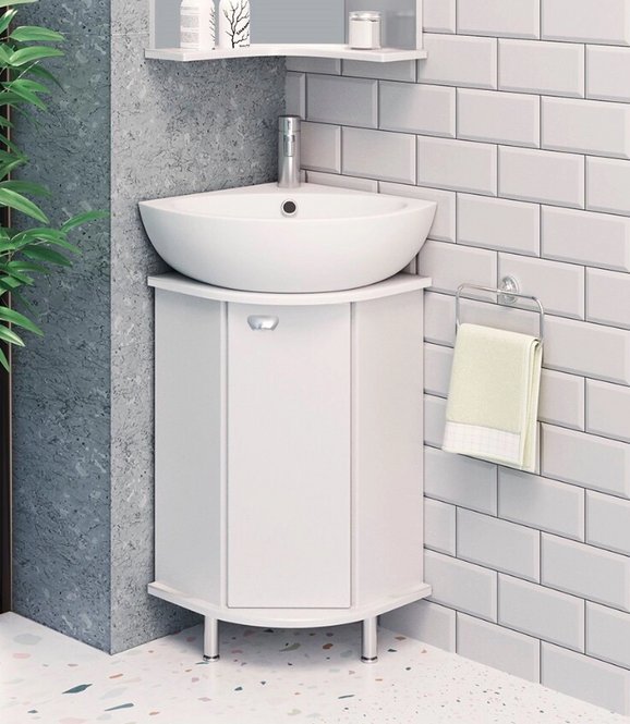 

Runo Тумба с умывальником Runo Браво 40 угловая + Элегия 45 (напольная)