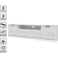 Тумба Интерлиния ТВ Концепт КТ-ТВ4-50 (дуб белый/белый платинум)