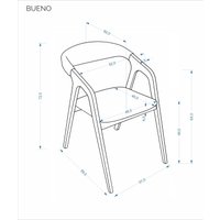 Стул с подлокотниками Halmar Bueno (Puente 80 светло-серый/дуб натуральный)