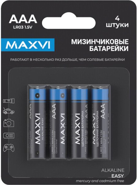 

Батарейка Maxvi MBLR03ES4 AAA 4шт