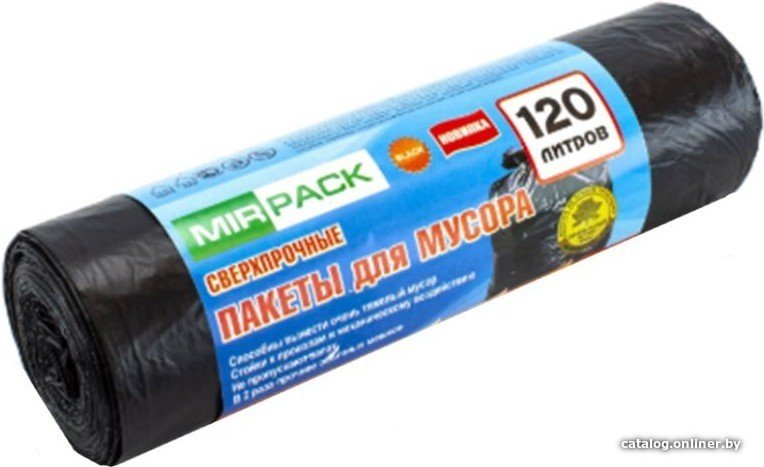 Пакеты для мусора Mirpack Extra 14 мкм 120 л (10 шт)