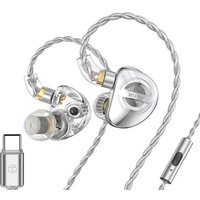 Наушники TRN MT4 Pro USB Type-C (серебристый, с микрофоном)