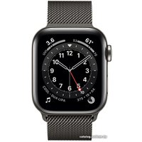 Умные часы Apple Watch Series 6 LTE 40 мм (сталь графитовый/миланский черный)
