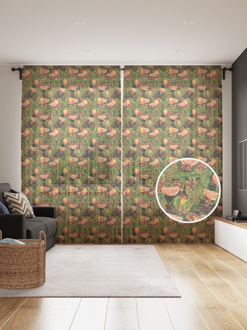 

Комплект штор JoyArty Праздничные мандарины 1.45x2.65 м tul_185486_145x265 (2 шт)