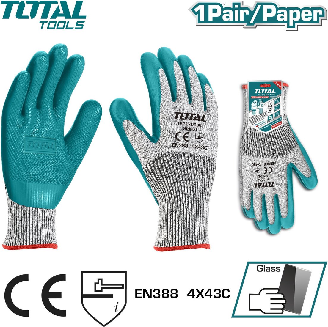 Полиэтиленовые перчатки Total TSP1706-XL
