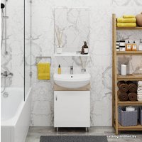  Onika Тумба Эко 52.10 105207 с умывальником Santeri Акватон 52 (дуб сонома/белый)