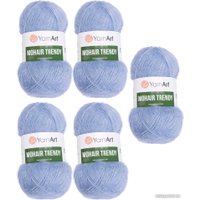 Набор пряжи для вязания Yarnart Mohair Trendy 107 (светло-голубой, 5 шт)