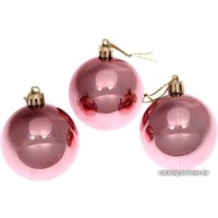 Елочная игрушка Серпантин Глянец шар 6 см 3 шт (розовое золото) 201-0834