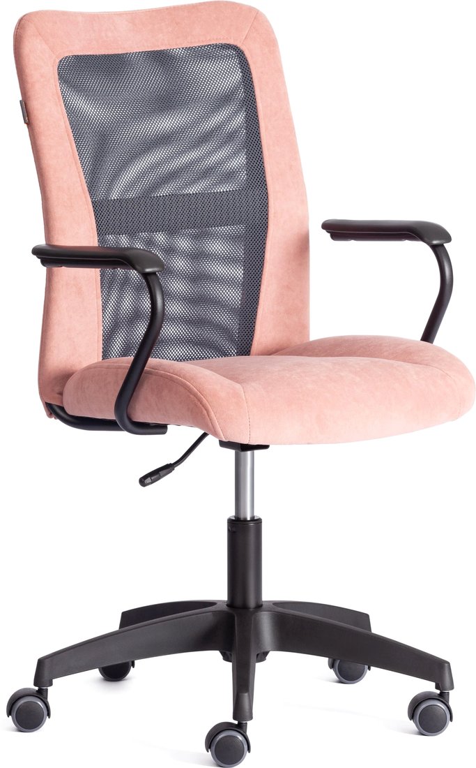 Офисное кресло TetChair Staff (флок/ткань, розовый/серый, 137/W-12)