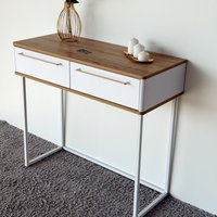 Туалетный столик без зеркала Shtabe Royal 5211 эко (дуб кантри/белый/р.золото)