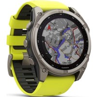 Умные часы Garmin Fenix 8 Solar, Sapphire 51мм (титановый, желтый силиконовый ремешок)