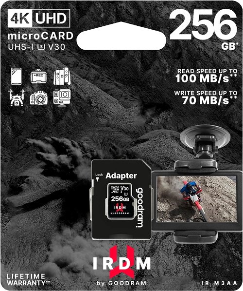 

Карта памяти GOODRAM IRDM microSDXC IR-M3AA-2560R12 256GB (с адаптером)