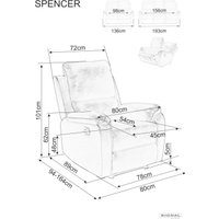 Диван Signal Spencer 3 Velvet (Bluvel 38 раскладной, капучино)