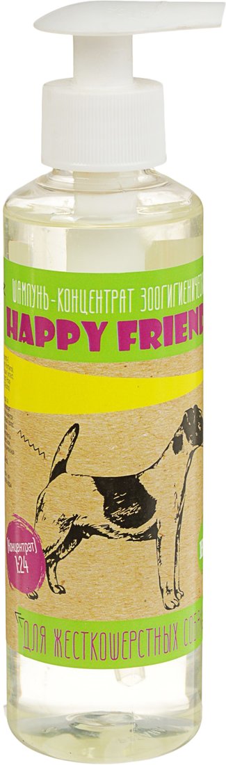 

Концентрат шампуня Happy Friends для жесткошерстных собак 240 мл
