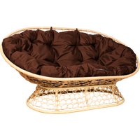 Садовый диван M-Group Мамасан 12850505 (бежевый ротанг/коричневая подушка)