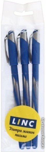 Набор шариковых ручек LINC Gliss 1210F/blue/3 (синий)