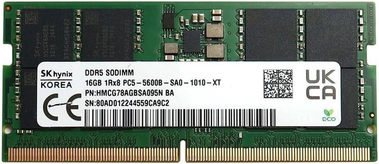 

Оперативная память Hynix 16ГБ DDR5 SODIMM 5600 МГц HMCG78AGBSA095N