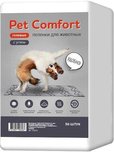 

Одноразовая пеленка Pet Comfort для собак с углем 60х60 см (50 шт)