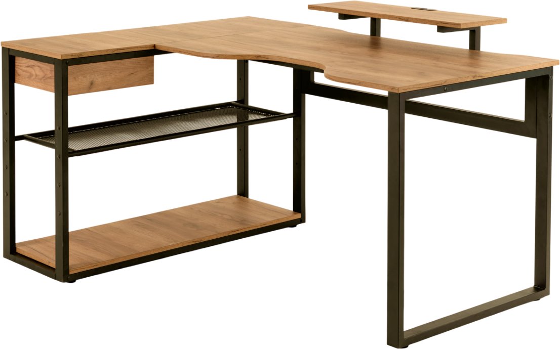 

Офисный стол Millwood Каир Угловой 160x120х93.05 (дуб золотой Craft/металл черный)