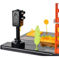 Детские автотреки, трассы Labalu 5-уровневый с дорогой и автомобилями P9588A-1 (голубой, 4 машинки)