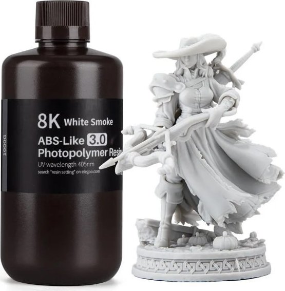 

Фотополимер Elegoo 8K ABSlike V3.0 1кг (белый дым)