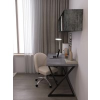 Стол Домус СП014 136х66 (бетон темный/металл черный)