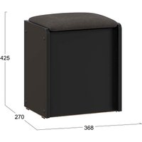 Банкетка Трия Бостон (антрацит/велюр серый) в Бобруйске