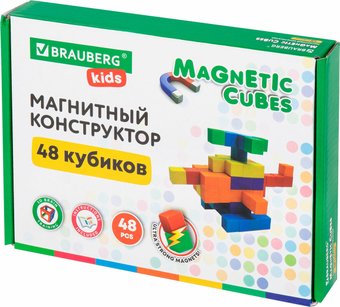 Магнитный конструктор BRAUBERG Kids Magnetic Cubes 665723