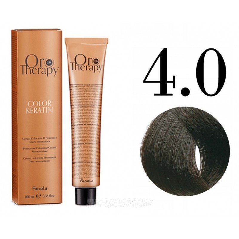 

Крем-краска Fanola ORO Therapy Color Keratin 4.0 каштановый 100 мл