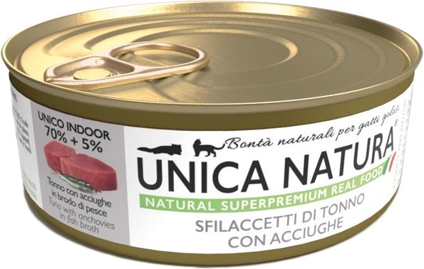 

Консервированный корм для кошек Unica Natura Unico Indoor c тунцом и анчоусами 70 г