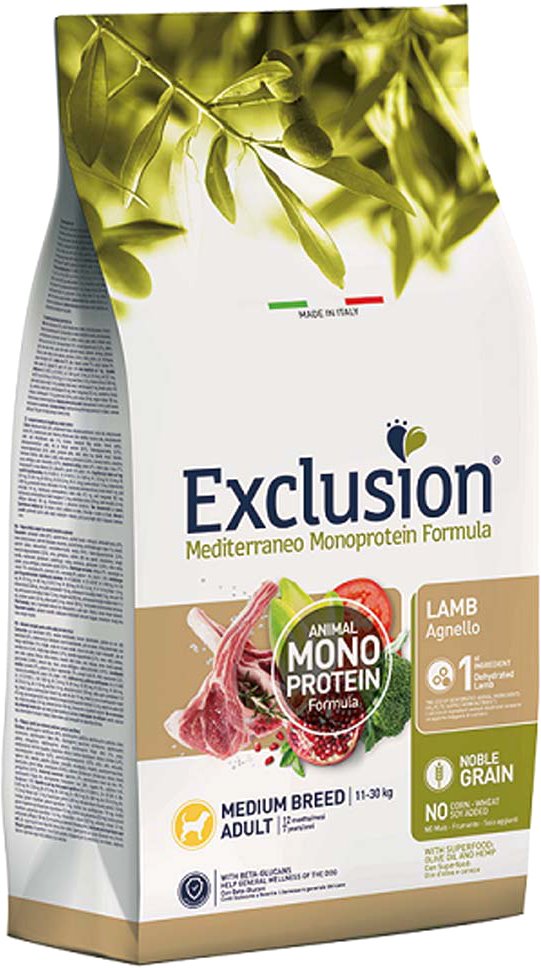 

Сухой корм для собак Exclusion Monoprotein Lamb Noble Grain средних пород с ягненком NGALM12 (12 кг)