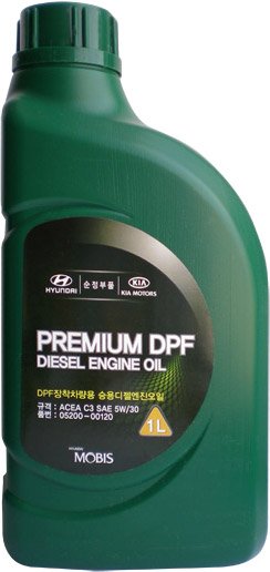 

Моторное масло Hyundai/KIA Premium DPF Diesel 5W-30 1л (05200-00120)