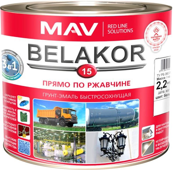 

Грунт-эмаль MAV Belakor-15 2.4 л (белый матовый)