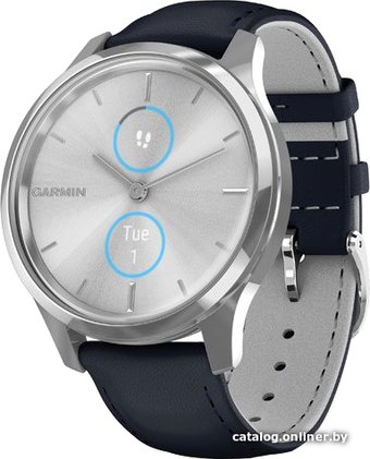 Garmin Vivomove Luxe (серебристый/темно-синий)