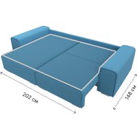 Угловой диван Лига диванов Лига-029 левый 121933L (рогожка амур голубой)