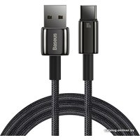 Кабель Baseus Tungsten Gold USB Type-A - USB Type-C (1 м, черный)