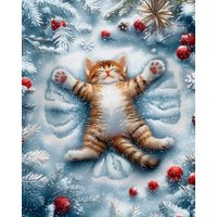 Алмазная мозаика  Феникс+ Кот в снегу 70863