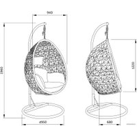 Подвесное кресло AksHome Bounty (коричневый/серо-бежевый)