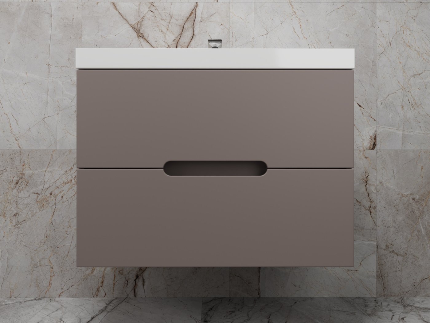 Symbolite Тумба под умывальник Матис 70 Classic 2 ящика (подвесная, тауп темный)