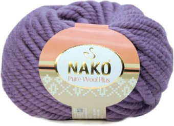 Пряжа для вязания Nako Pure wool plus 1670 100 г 30 м (сиреневый)